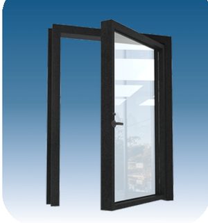 Puerta de aluminio abatible