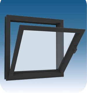 Ventana de aluminio con apertura vasista